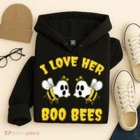Halloween I Love Her Boo Bees Funny Hoodie thumb 4