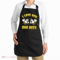 Halloween I Love Her Boo Bees Funny Apron thumb 2