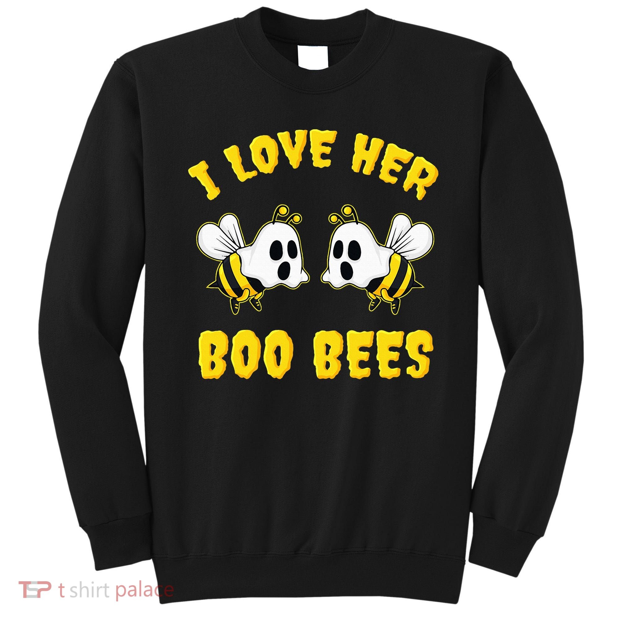 Halloween I Love Her Boo Bees Funny Sweatshirt