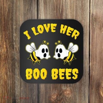 Halloween I Love Her Boo Bees Funny Coaster