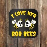 Halloween I Love Her Boo Bees Funny Coaster thumb 0