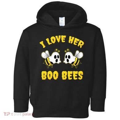Halloween I Love Her Boo Bees Funny Toddler Hoodie