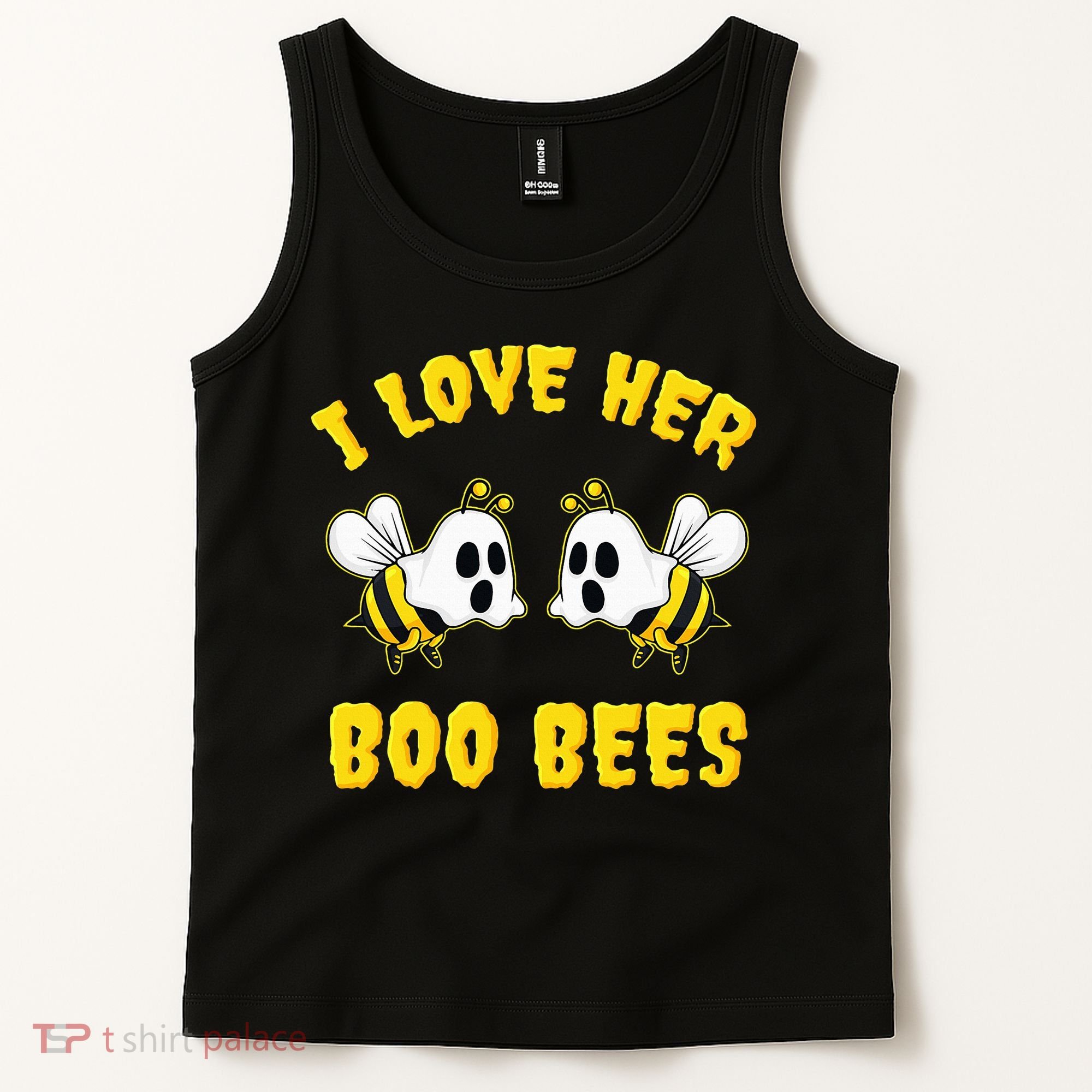 Halloween I Love Her Boo Bees Funny Tank Top