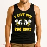 Halloween I Love Her Boo Bees Funny Tank Top thumb 3