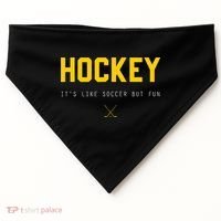Hockey ItS Like Soccer But Fun USA-Made Doggie Bandana thumb 0