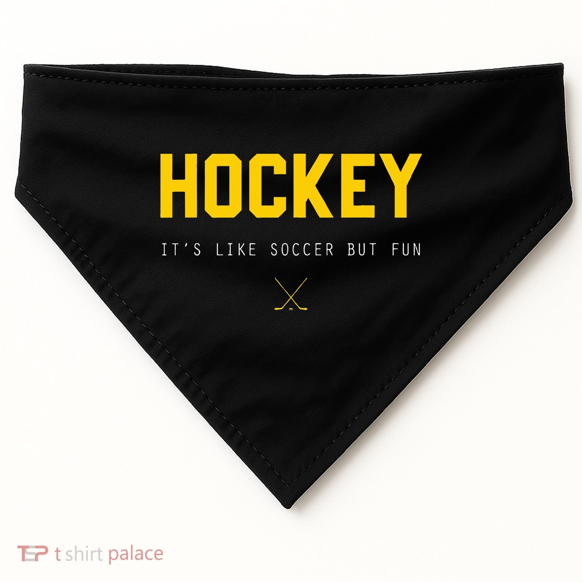 Hockey ItS Like Soccer But Fun USA-Made Doggie Bandana