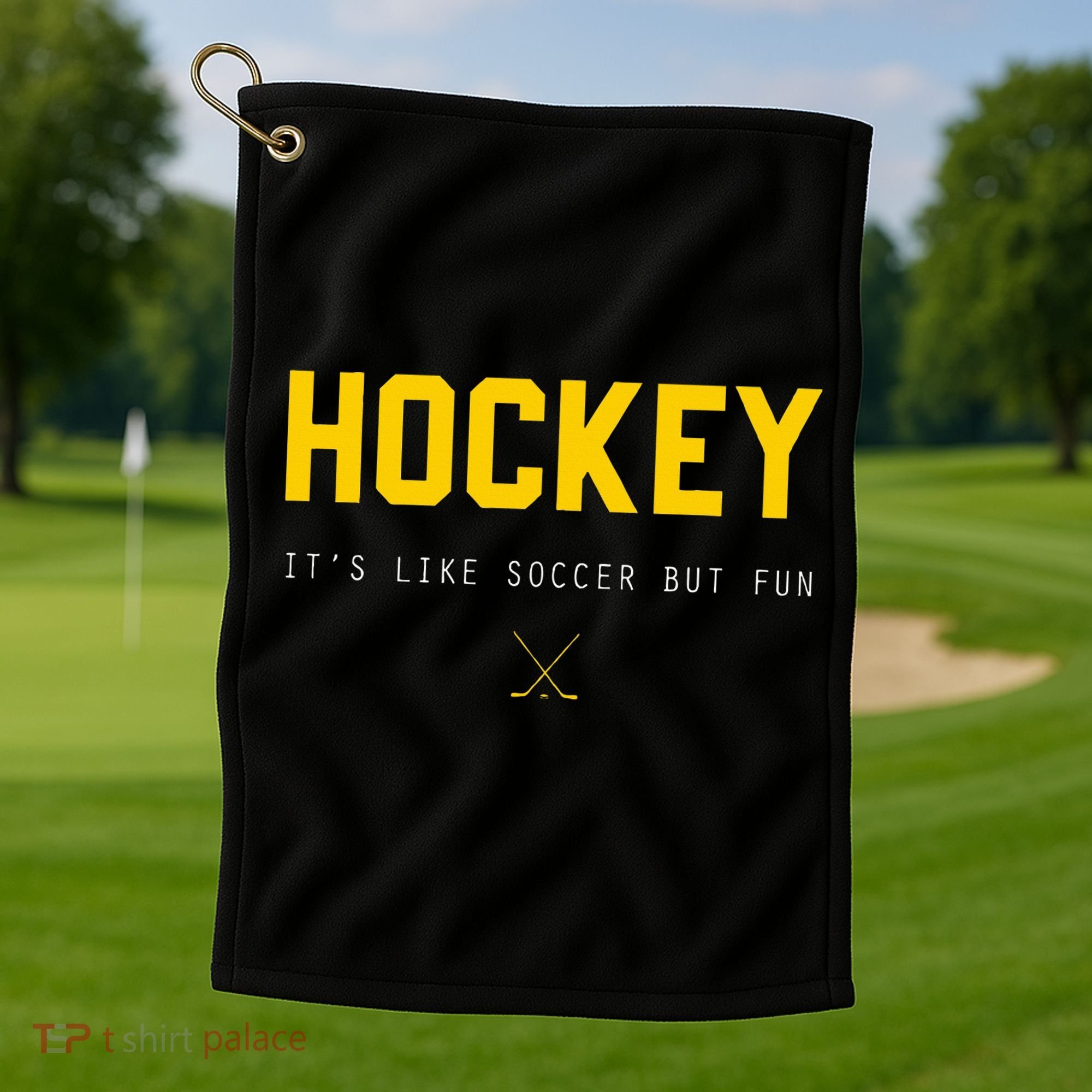 Hockey ItS Like Soccer But Fun Golf Towel
