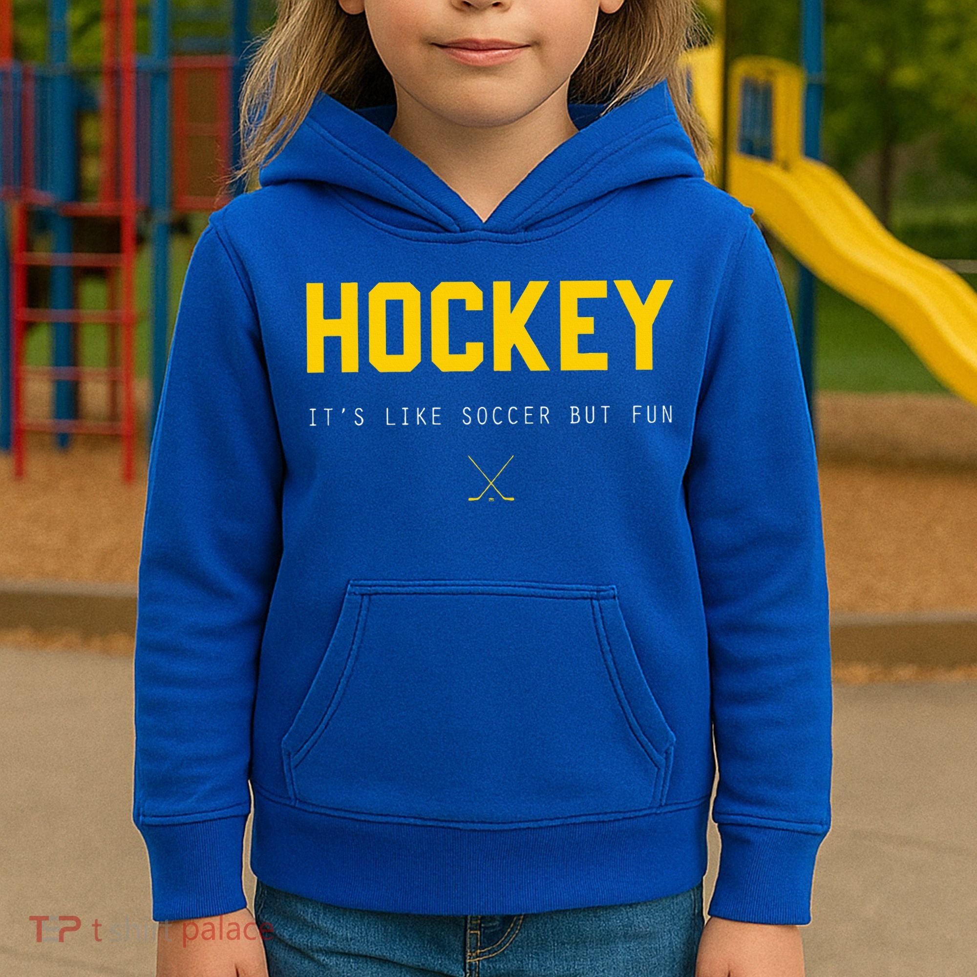 Hockey ItS Like Soccer But Fun Kids Hoodie