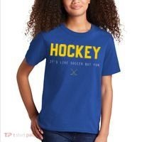 Hockey ItS Like Soccer But Fun Kids T-Shirt thumb 2