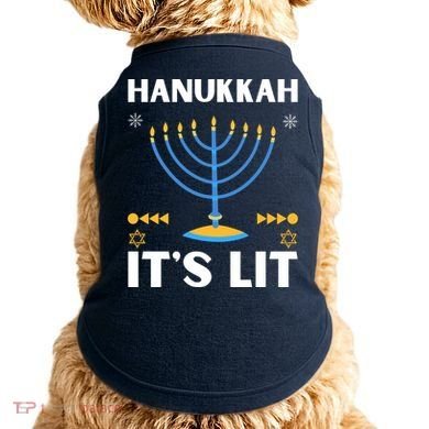Hanukkah It's Lit Cool Design Doggie Tank