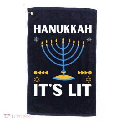 Hanukkah It's Lit Cool Design Golf Towel