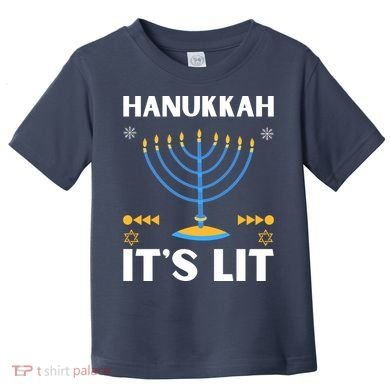 Hanukkah It's Lit Cool Design Toddler T-Shirt