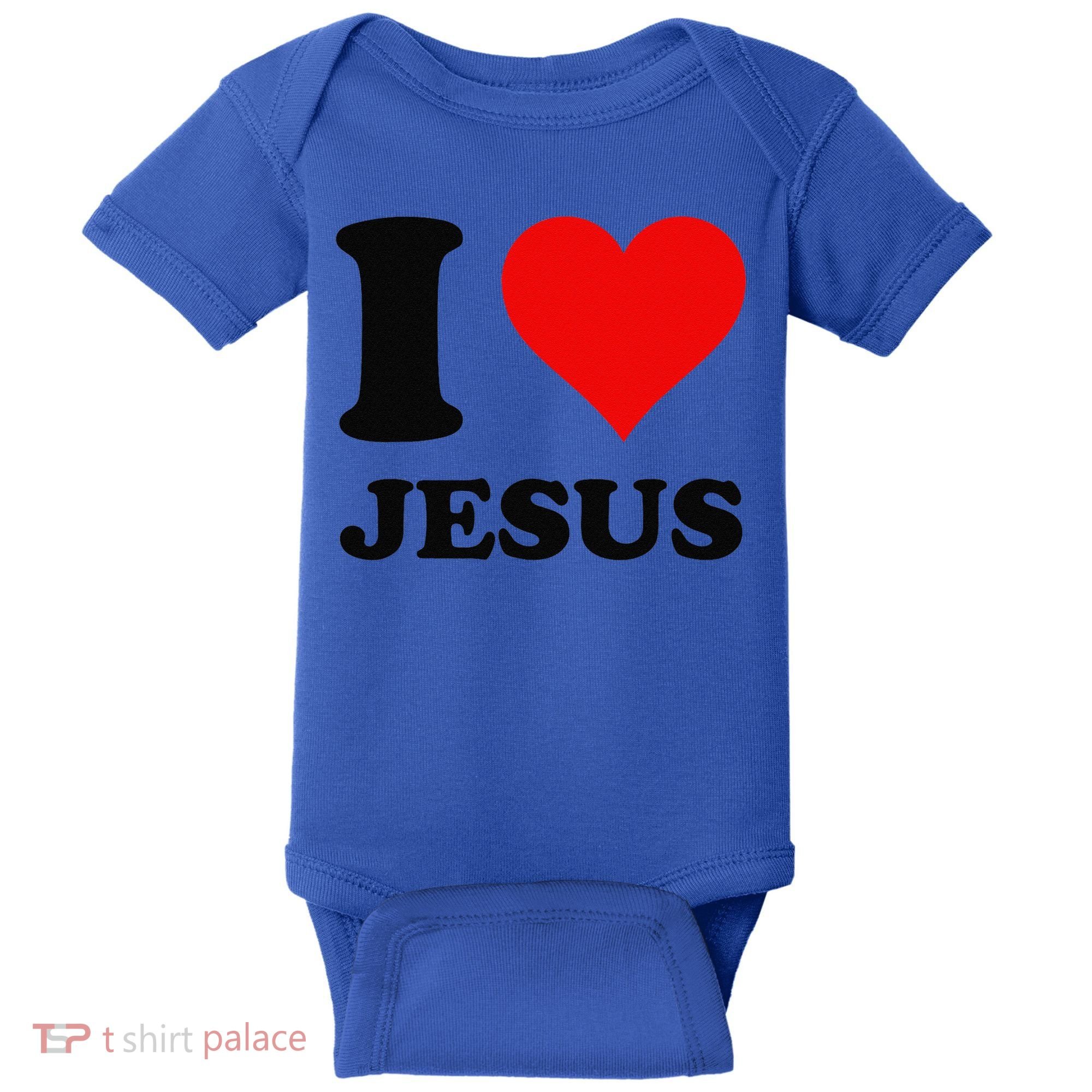 Heart I Love Jesus Baby Bodysuit