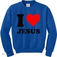 Heart I Love Jesus Kids Sweatshirt thumb 0