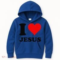 Heart I Love Jesus Kids Hoodie thumb 0