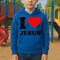 Heart I Love Jesus Kids Hoodie thumb 2