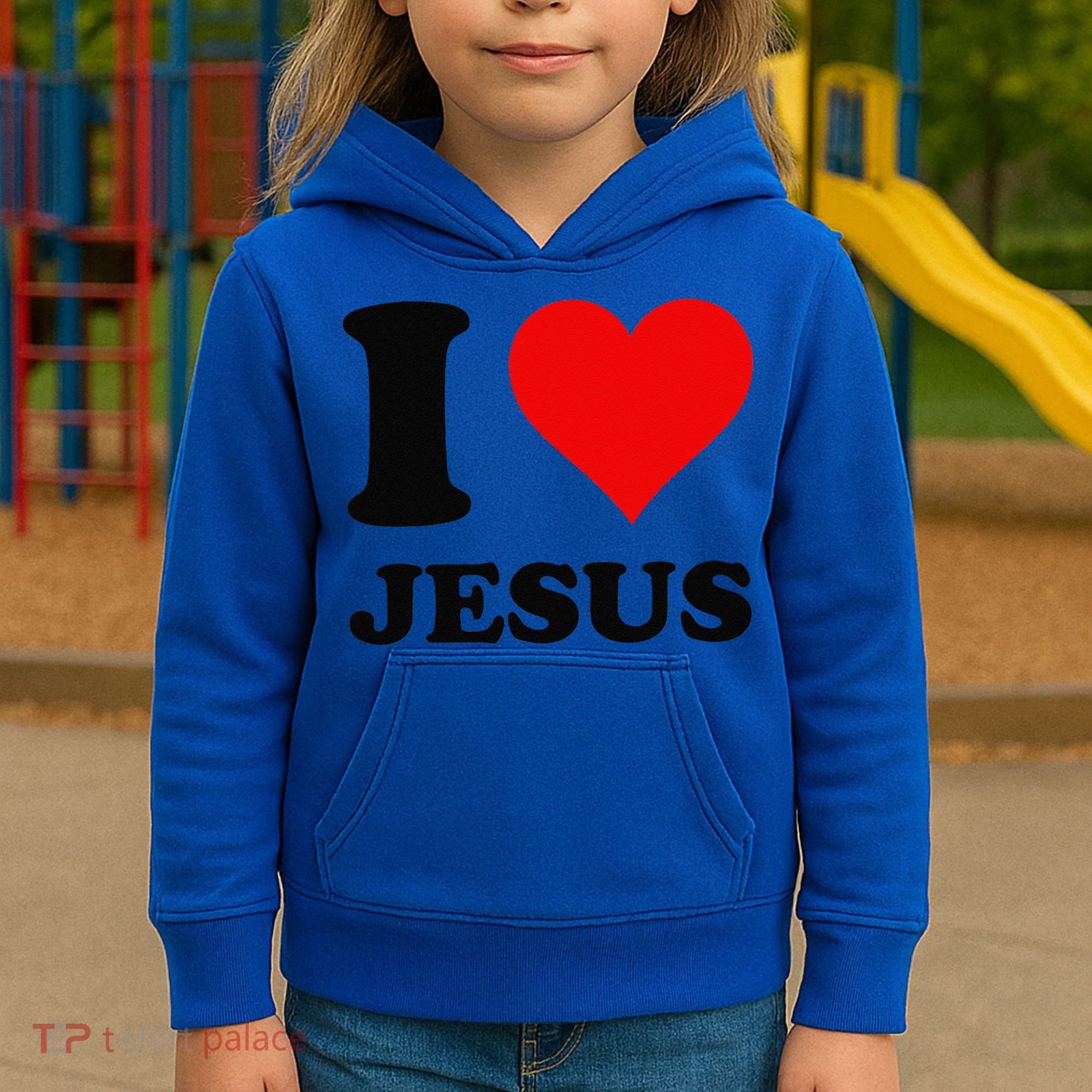 Heart I Love Jesus Kids Hoodie