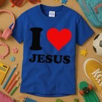 Heart I Love Jesus Kids T-Shirt thumb 3