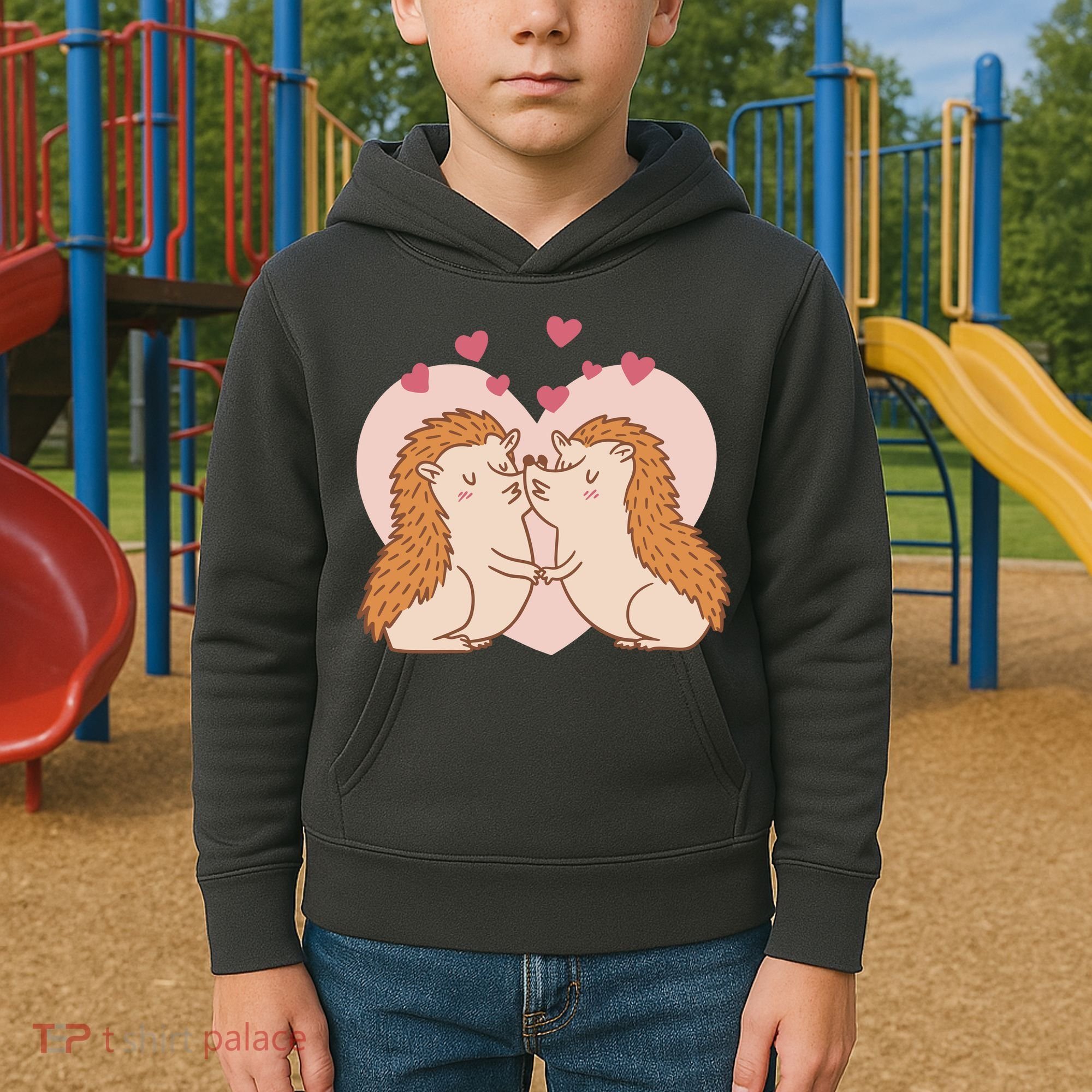Hedgehogs In Love Kids Hoodie