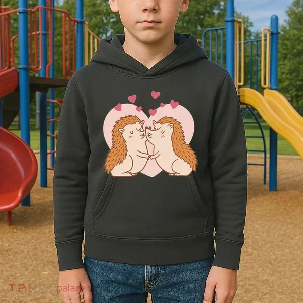 Hedgehogs In Love Kids Hoodie