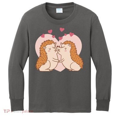 Hedgehogs In Love Kids Long Sleeve Shirt