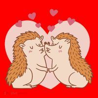 Hedgehogs In Love Santa Hat thumb 1