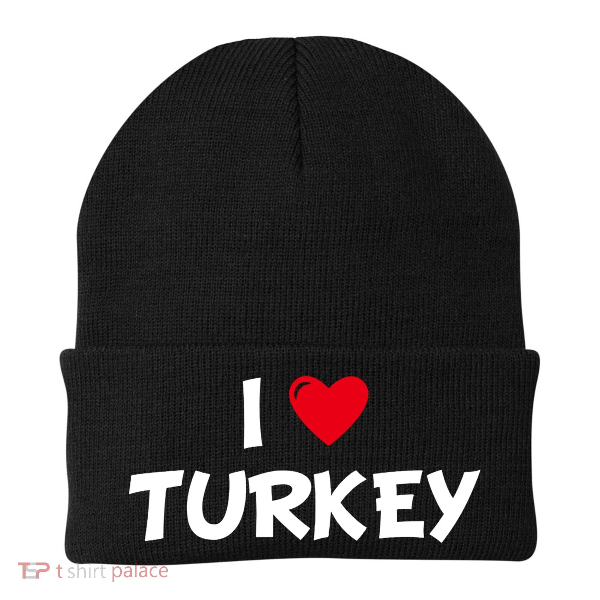Heart I Love Turkey Cool Gift Beanie