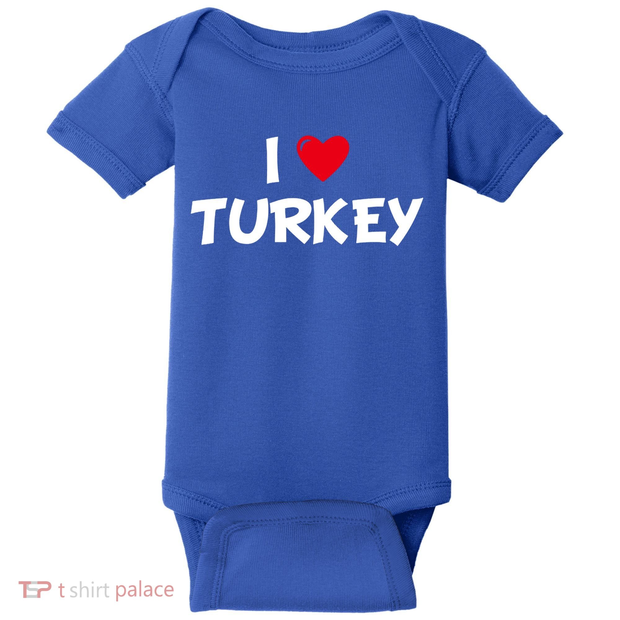 Heart I Love Turkey Cool Gift Baby Bodysuit