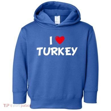 Heart I Love Turkey Cool Gift Toddler Hoodie