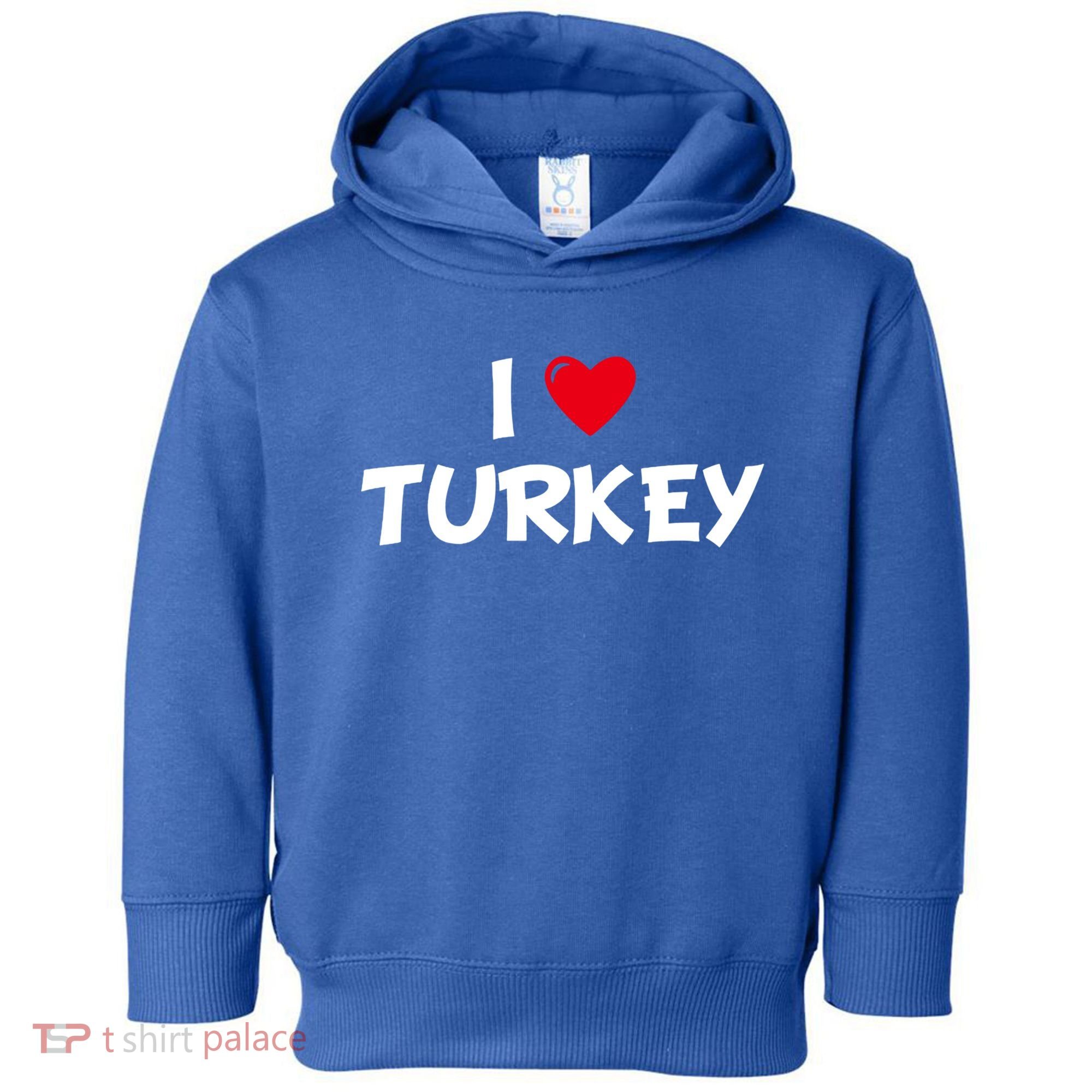 Heart I Love Turkey Cool Gift Toddler Hoodie