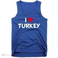 Heart I Love Turkey Cool Gift Tank Top thumb 0