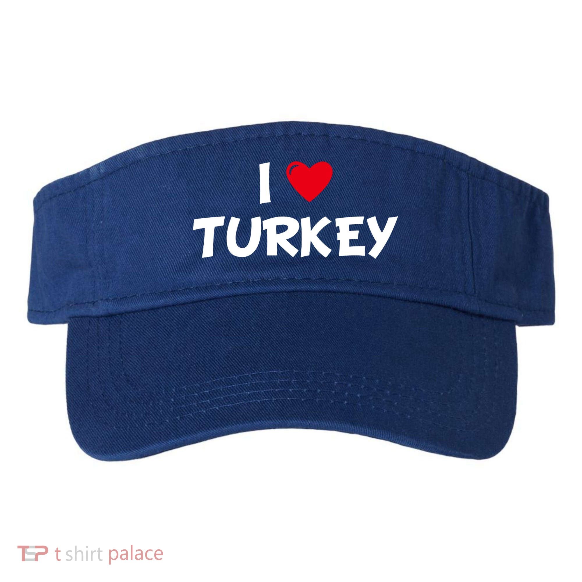 Heart I Love Turkey Cool Gift Visor