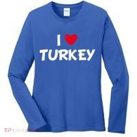 Heart I Love Turkey Cool Gift Women's Long Sleeve Shirt thumb 0
