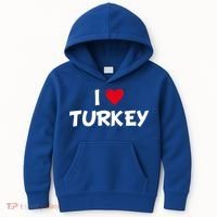 Heart I Love Turkey Cool Gift Kids Hoodie thumb 0