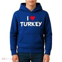 Heart I Love Turkey Cool Gift Kids Hoodie thumb 4