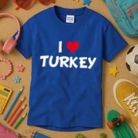 Heart I Love Turkey Cool Gift Kids T-Shirt thumb 3