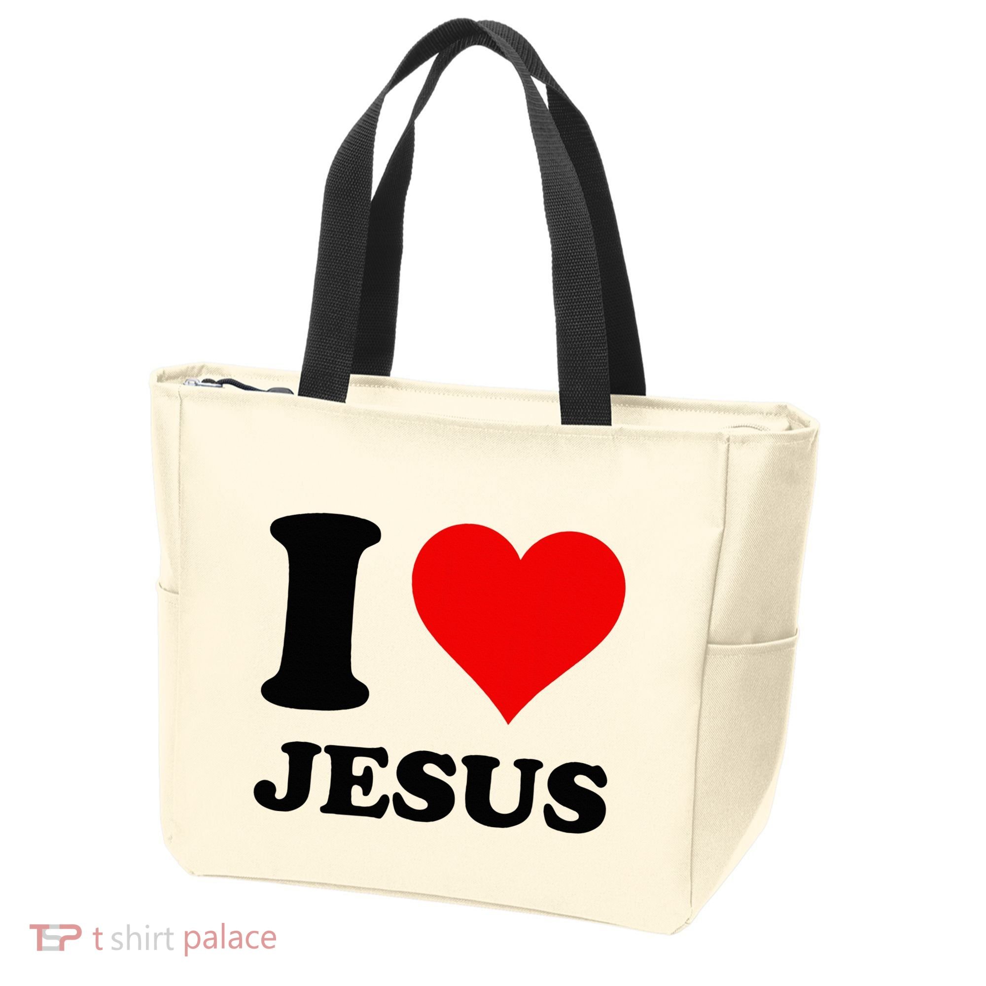 Heart I Love Jesus Tote Bag