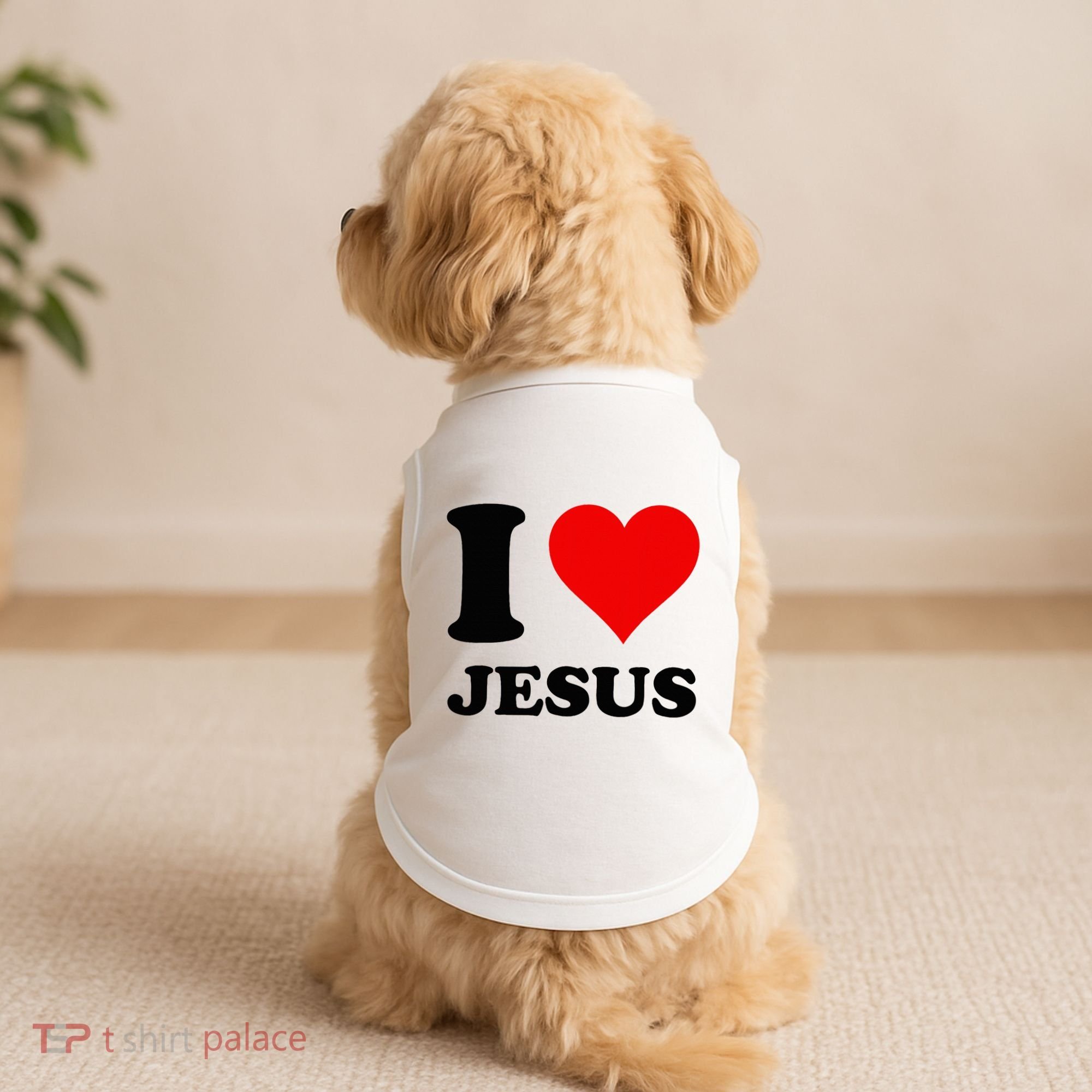 Heart I Love Jesus Doggie Tank