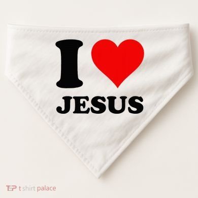 Heart I Love Jesus USA-Made Doggie Bandana