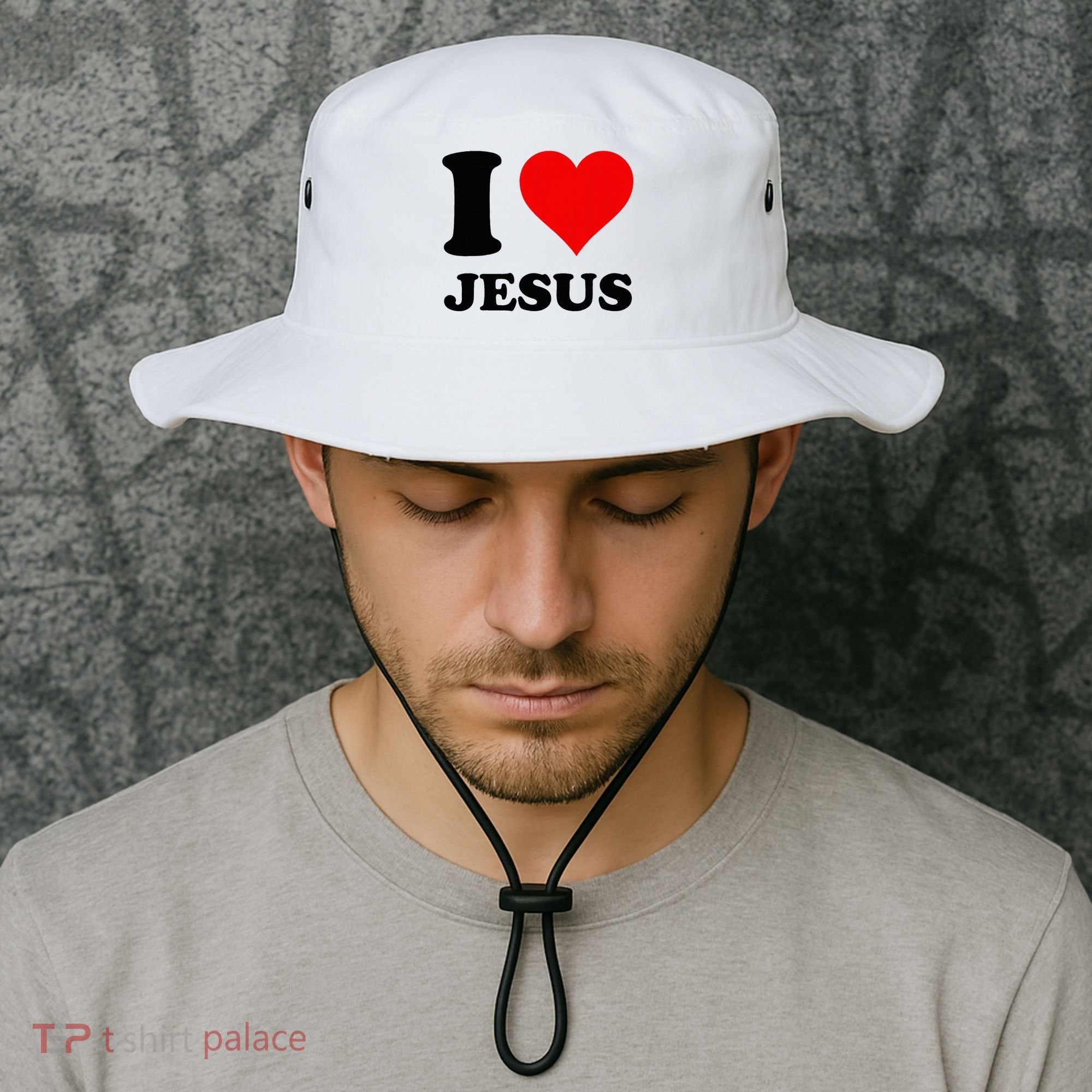 Heart I Love Jesus Bucket Hat