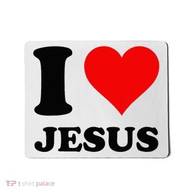 Heart I Love Jesus Mousepad