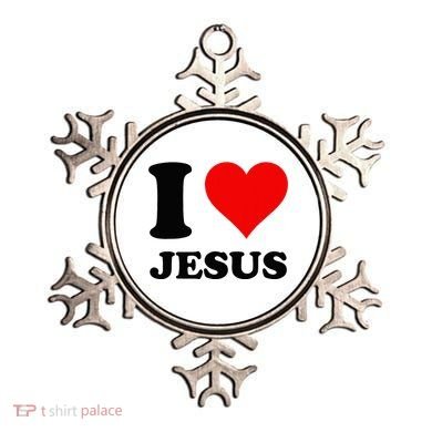 Heart I Love Jesus Ornament