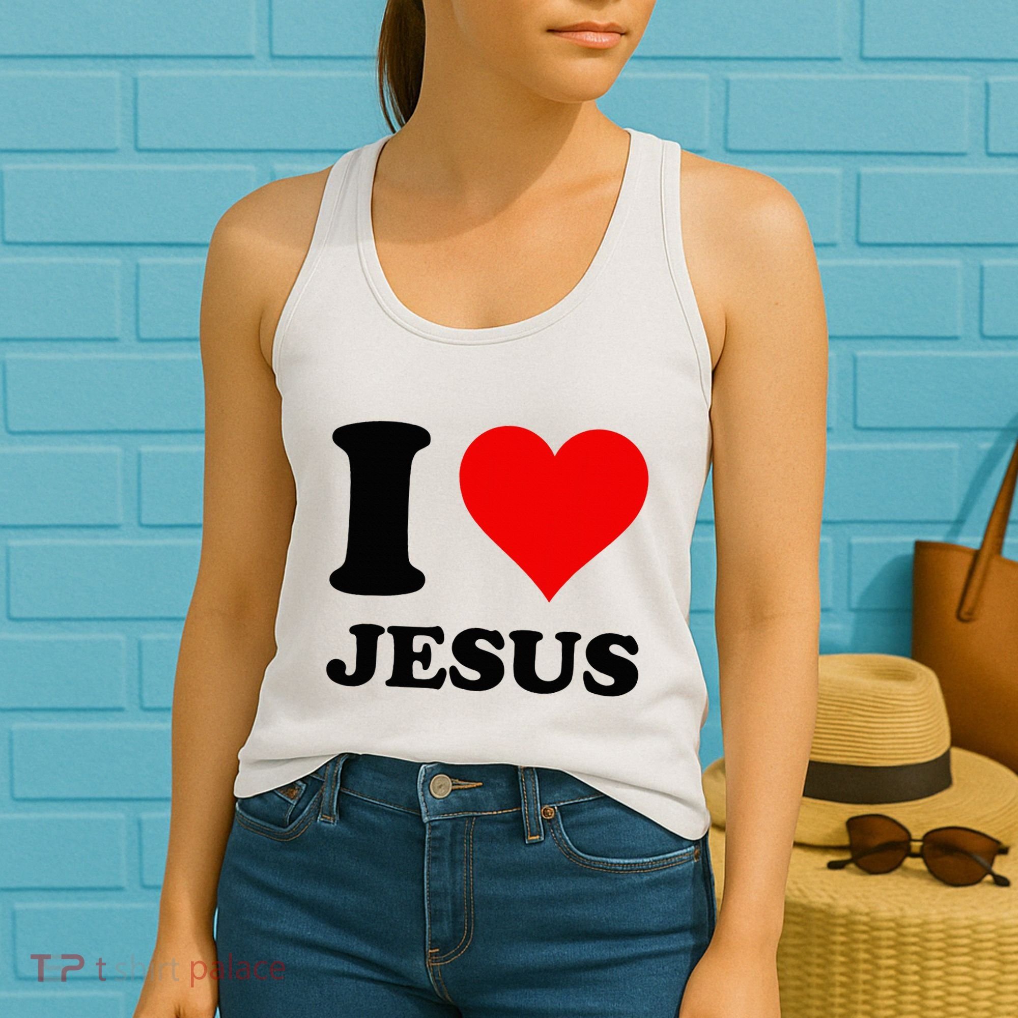 Heart I Love Jesus Women's Tank Top