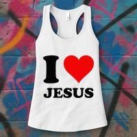 Heart I Love Jesus Women's Tank Top thumb 3