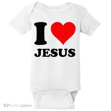 Heart I Love Jesus Baby Bodysuit