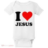 Heart I Love Jesus Baby Bodysuit thumb 0