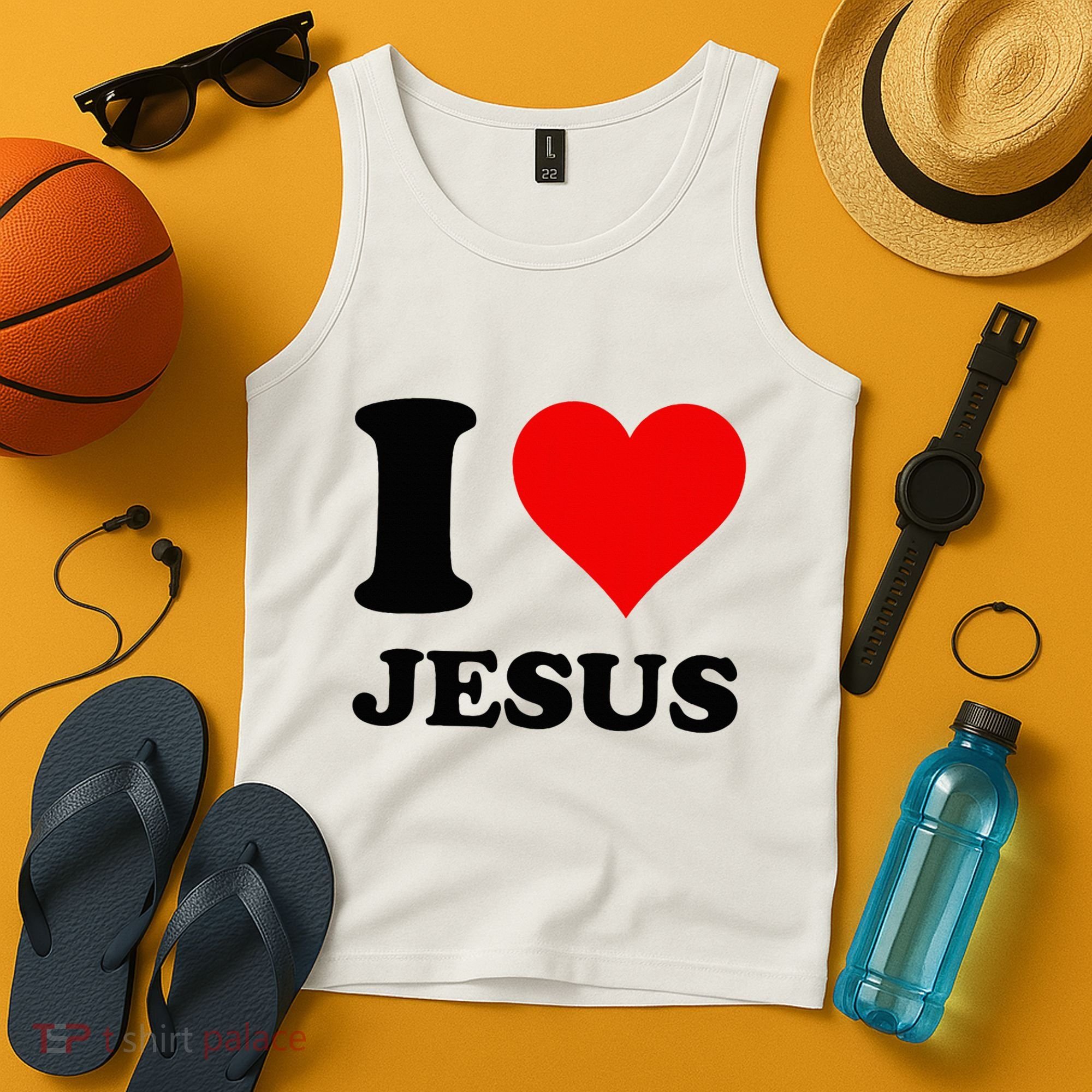 Heart I Love Jesus Tank Top