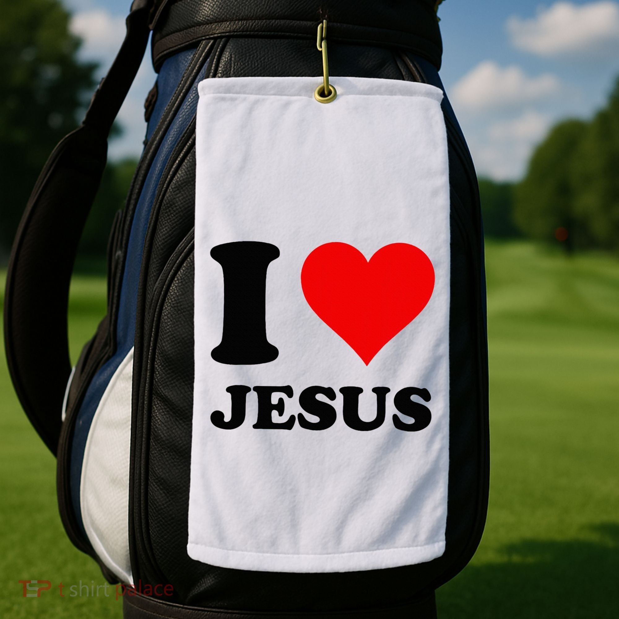 Heart I Love Jesus Golf Towel