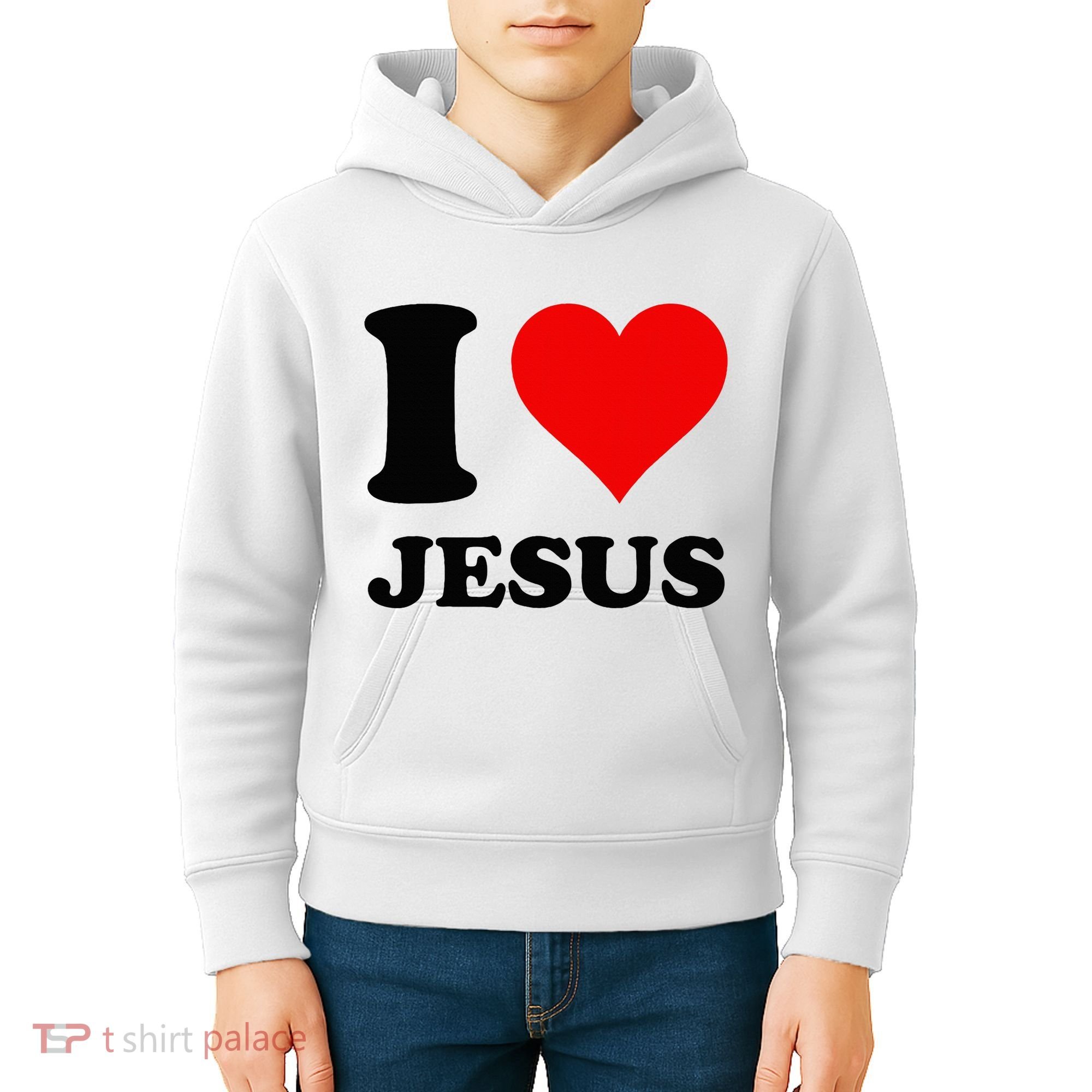 Heart I Love Jesus Kids Hoodie