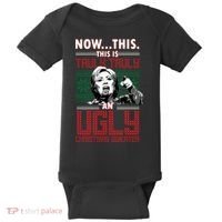 Hillary Now This Is Truly An Ugly Christmas Sweater Baby Bodysuit thumb 0